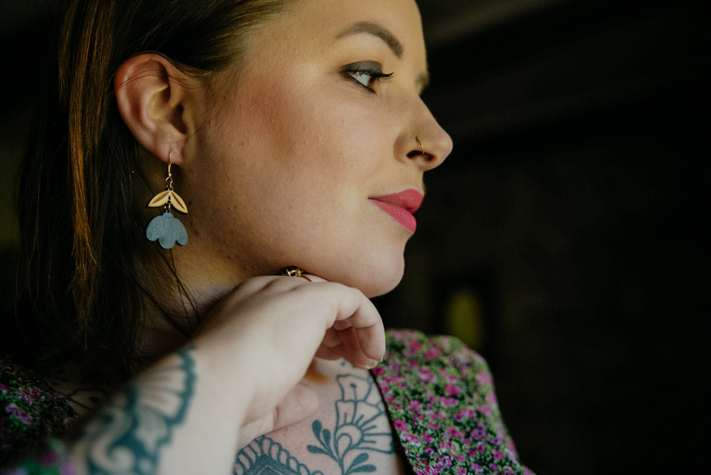 Boucles d'oreilles Rosalia Noire