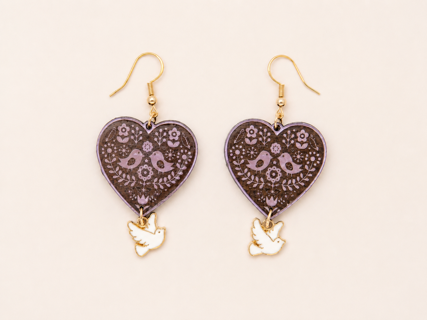 Boucles d'oreilles Nuntiae Lila
