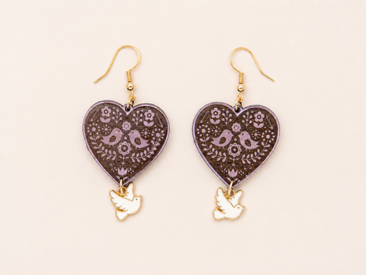 Boucles d'oreilles Nuntiae Lila